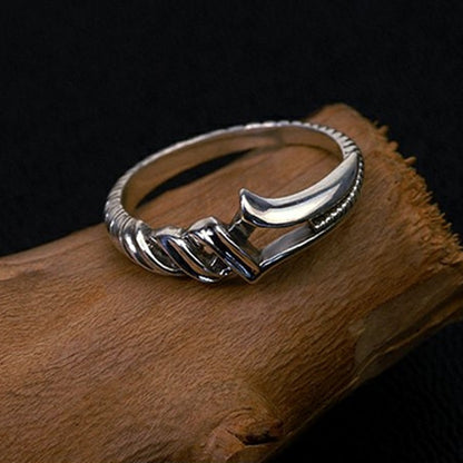 Fihong Vintage Lance Ring for Men Adjustable Open-Ended Finger Ring Unique Gift for Boyfriend