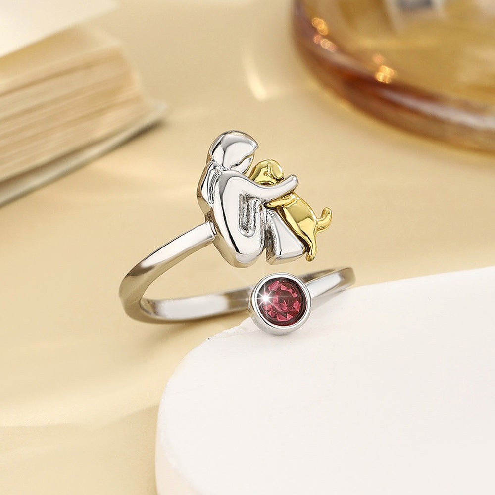 Rose Red Diamond Gold Ring
