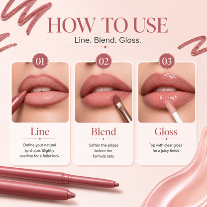 Last Day Buy 1 Get 1 Free Easy Glide Lip Liner — Creamy, Blendable Color with Smooth Application, Summervibes