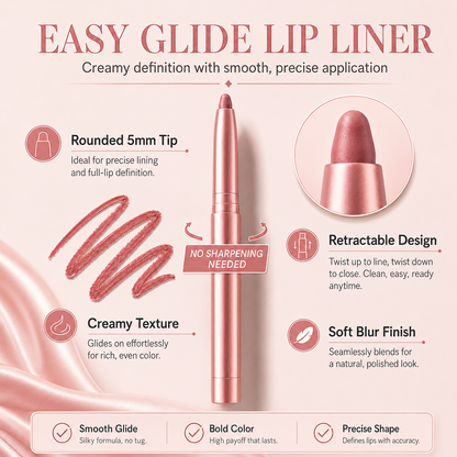 Last Day Buy 1 Get 1 Free Easy Glide Lip Liner — Creamy, Blendable Color with Smooth Application, Summervibes