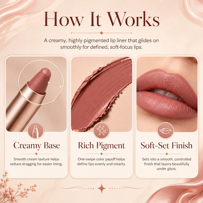 Last Day Buy 1 Get 1 Free Easy Glide Lip Liner — Creamy, Blendable Color with Smooth Application, Summervibes