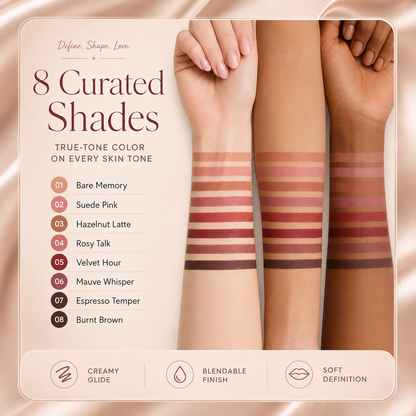 Last Day Buy 1 Get 1 Free Easy Glide Lip Liner — Creamy, Blendable Color with Smooth Application, Summervibes